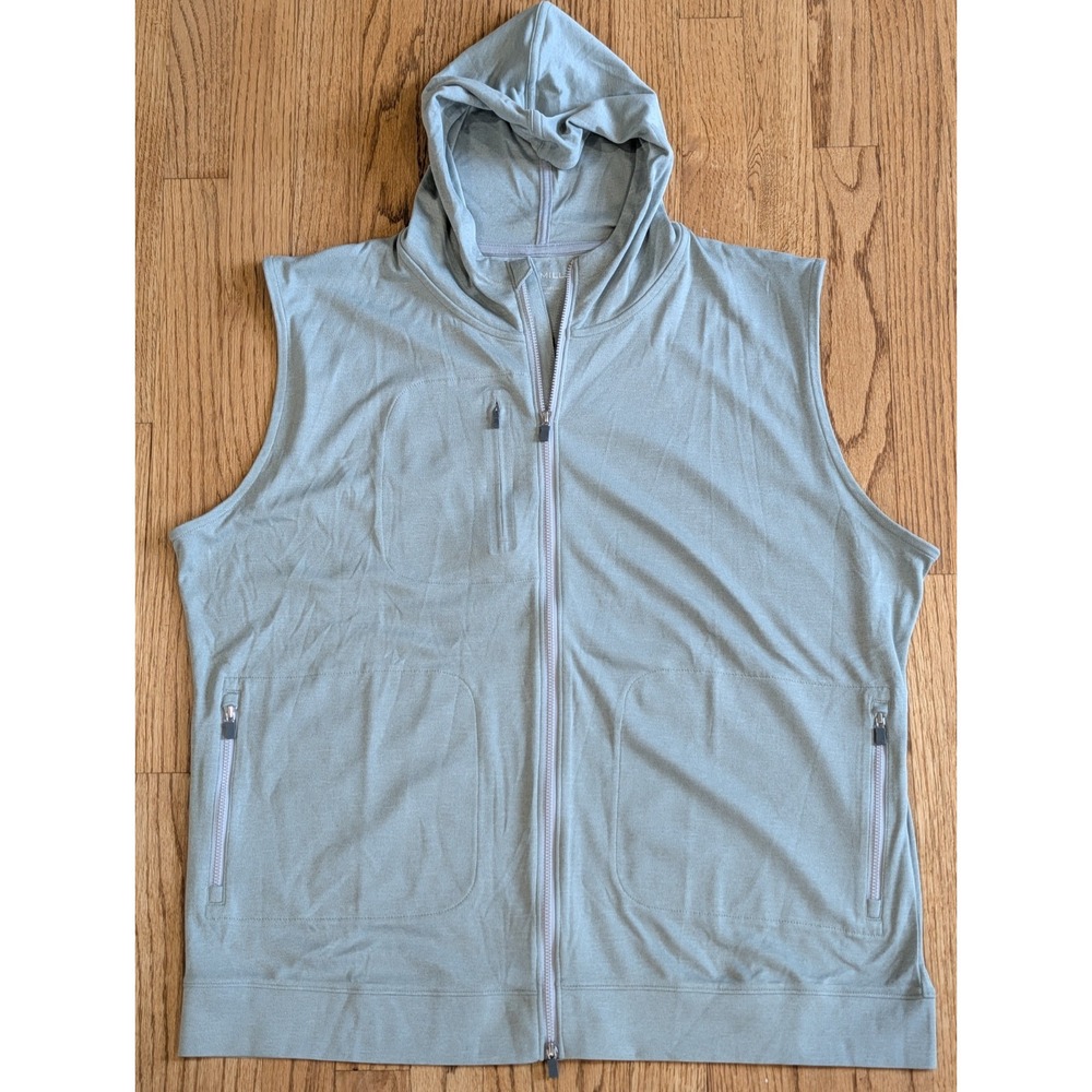 Peter Millar Crown Sport Full Zip Hoodie Vest Green Men's XL Lightweight UPF50+